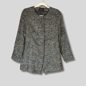 Talbots Tweed Blazer Structured Italian Boucle Fully Lined Multicolor Women's 2P